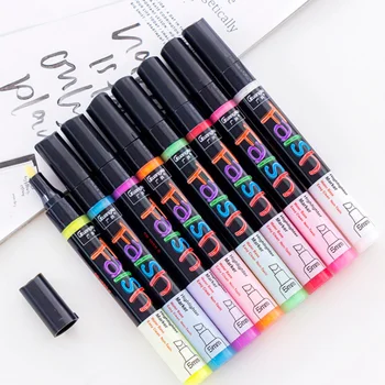 

8pcs/set Fluorescent Marker Pen 8 Colors Mark Pen Erasable Fluorescent Pen Highlighter Pen Glass Whiteboard Marker Pen