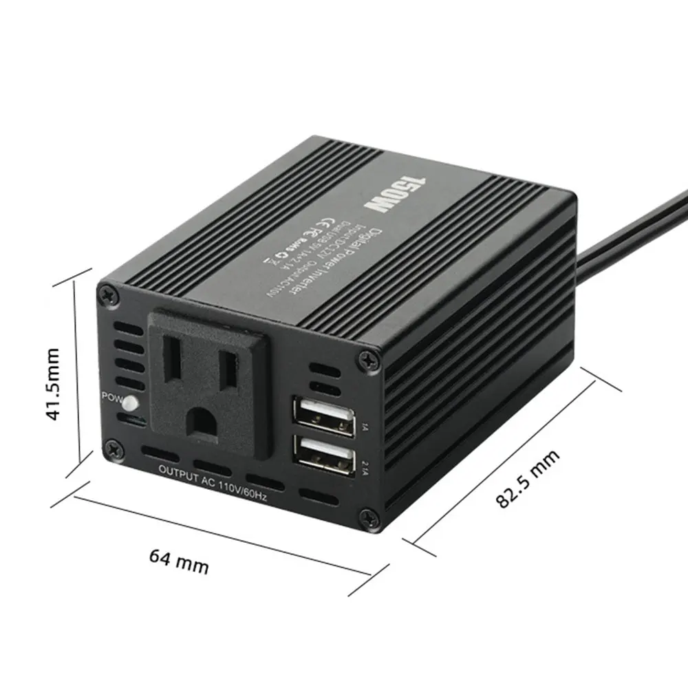 150W фары для автомобилей Мощность инвертор 12V постоянного тока до AC110V AC220V конвертер с 3.1A устройство для автомобиля с двумя портами USB Зарядное устройство Высокое качество