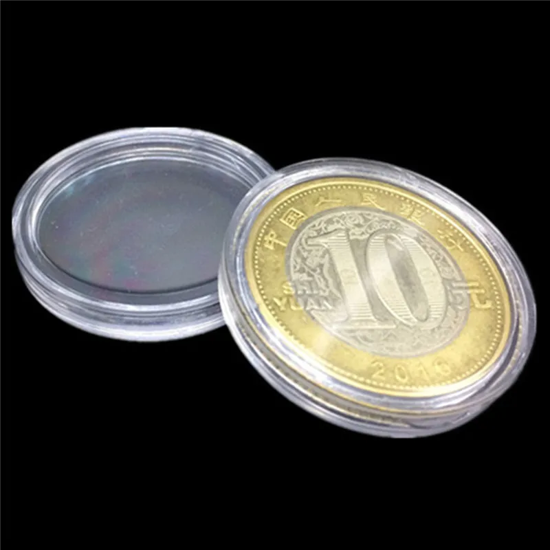 100 шт 25 мм Чехлы для монет капсулы держатель приложенный прозрачный портативный круглый ящик для хранения дисплей контейнер