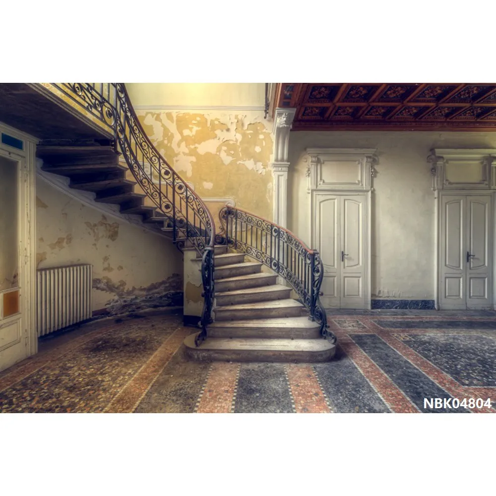 Laeacco Palace Interior Stairs Lamp Pillar Decoration Photography Backgrounds Customized Photographic Backdrops For Photo Studio - Цвет: NBK04804