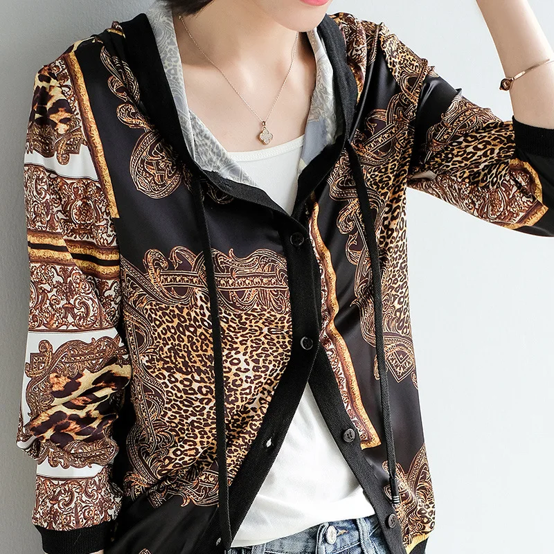 

Hooded Jacket Coat Spring And Summer Thin New Style Baseball Uniform 2019 New Style Hoodie Printed Coat Versatile Casual Cardiga