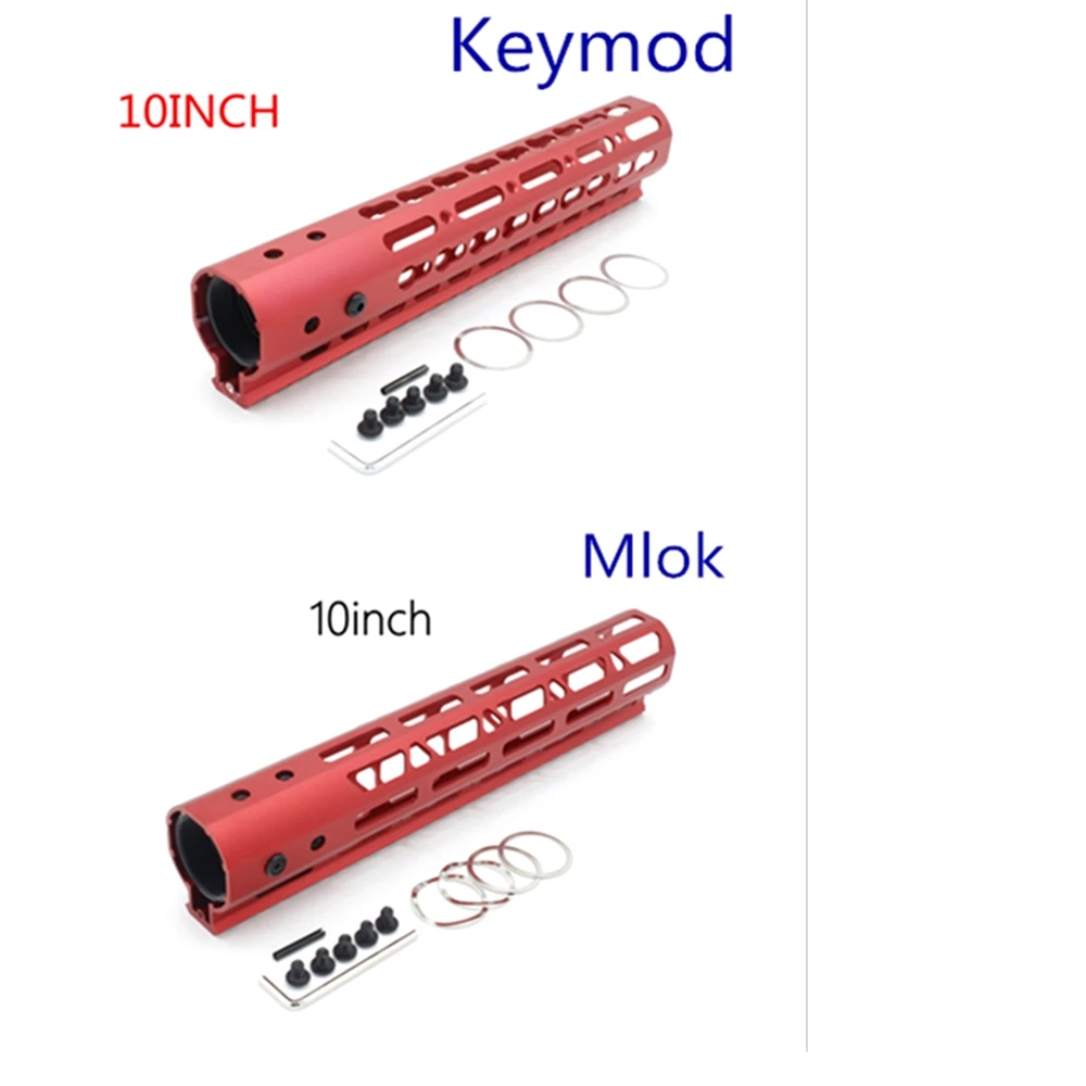10 дюймов Сверхлегкий M-lok/Keymod направляющая для ствольной накладки поплавок крепление Системы анодированный красный