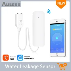 Aubess Tuya WIFI Smart Water Leakage Alarm Flood Detector Smart Home Alarm Overflow And Full Water Remote Alarm With Smart App