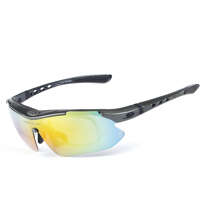 grey Polarized Cycling Sun Glasses Outdoor Sports Bicycle Glasses Men Women Bike Sunglasses 29g Goggles Eyewear 5 Lens - Цвет: grey