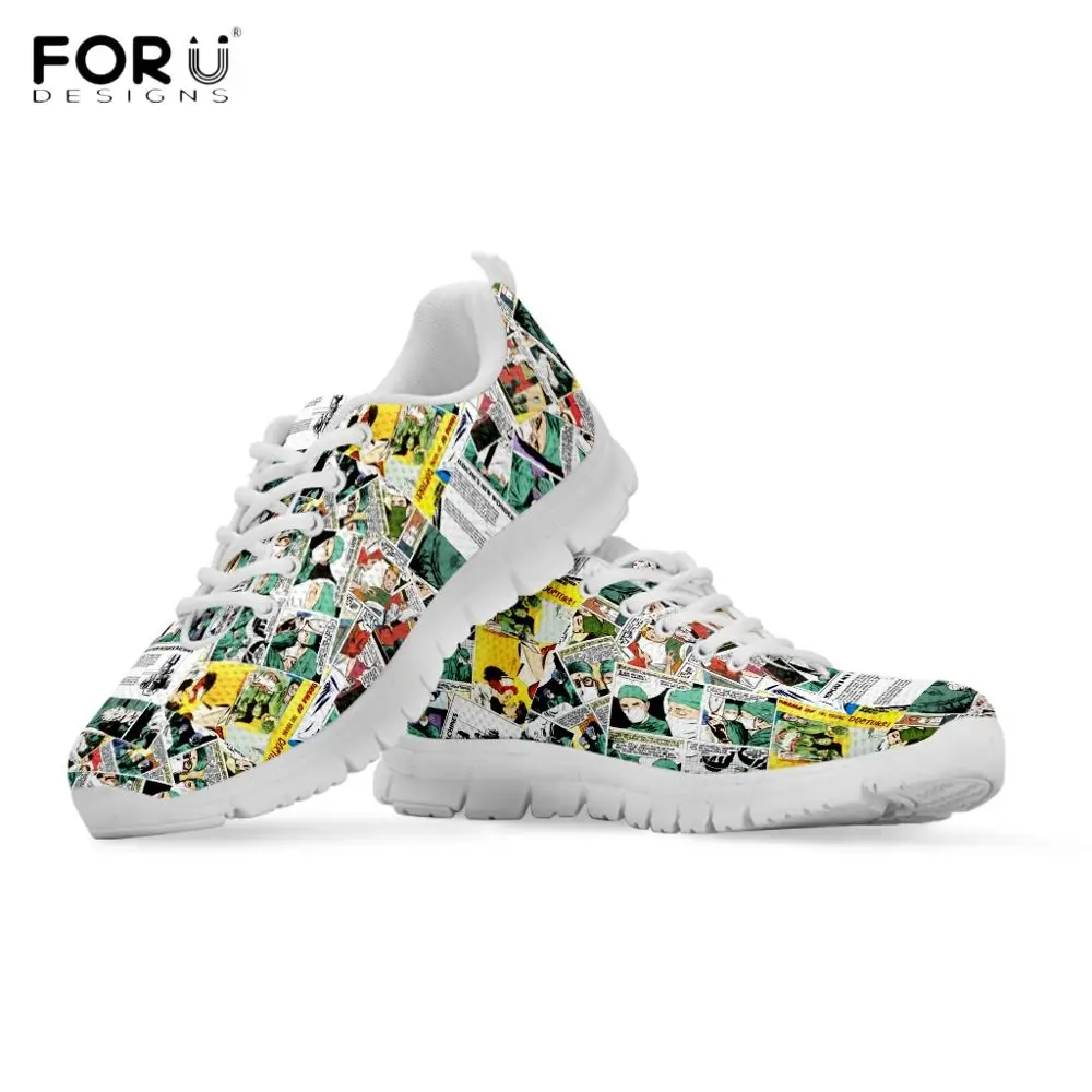 FORUDESIGNS/Модные женские кроссовки; сезон весна-осень; женская обувь на плоской подошве с узором медсестры; Повседневная дышащая обувь; Zapatos De Mujer
