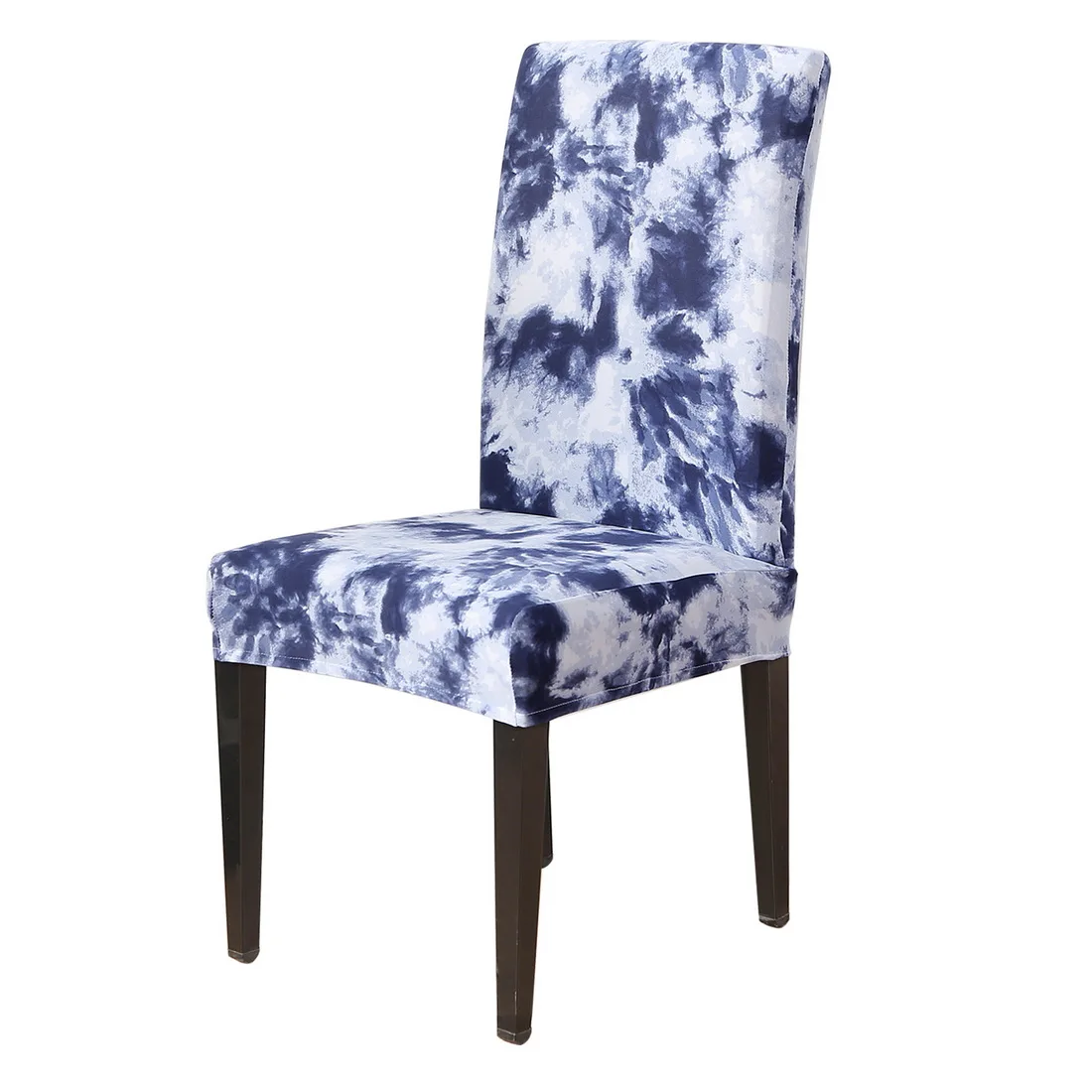 navy 1pc Съемные чехлы на стулья с цветочным принтом, эластичные чехлы на стулья для ресторанов, свадеб, банкетов, складные чехлы на стулья для гостиниц - Цвет: navy 1pc