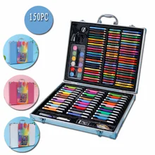 

New 150PC Paintbrush Crayon Painting Set Children's School Supplies Watercolor Pen Art Set Water Oil Pastel Crayons for Kids