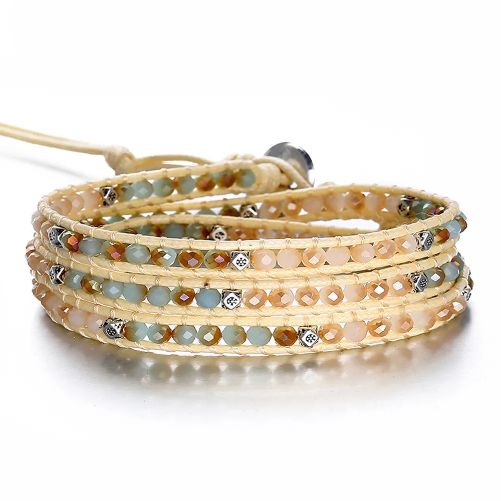 

2019 Promotion Pulseira Feminina Erkek Bileklik Fashion Colors Crystal Beads Bracelet/bangle Muti-layer Rope For Women Jewelry