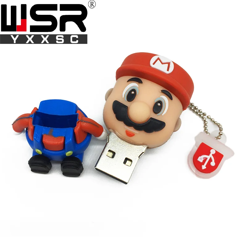 Usb флеш-накопитель super mario, 2,0, 32 ГБ, 64 ГБ, 128 ГБ, креативная мультяшная флеш-карта, быстрая фактическая usb-флешка, 4 ГБ, 8 ГБ, 16 ГБ, водонепроницаемый подарок