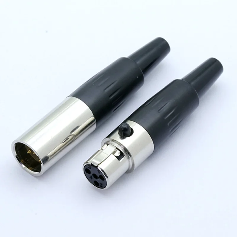 5 пар Мини XLR 3 4 контактный штекер + гнездовой разъем аудиоразъем для микрофона