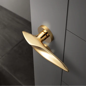 

Gold/zinc alloy Door Lock Interior Home Door Handle Interior Lock Anti-theft modern Furniture Gate