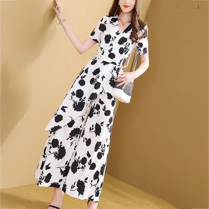 

Loose Pants Set Sense of Design Women's Non-mainstream Young Trendy Two-Piece Set 2019 New Style Summer 15139a