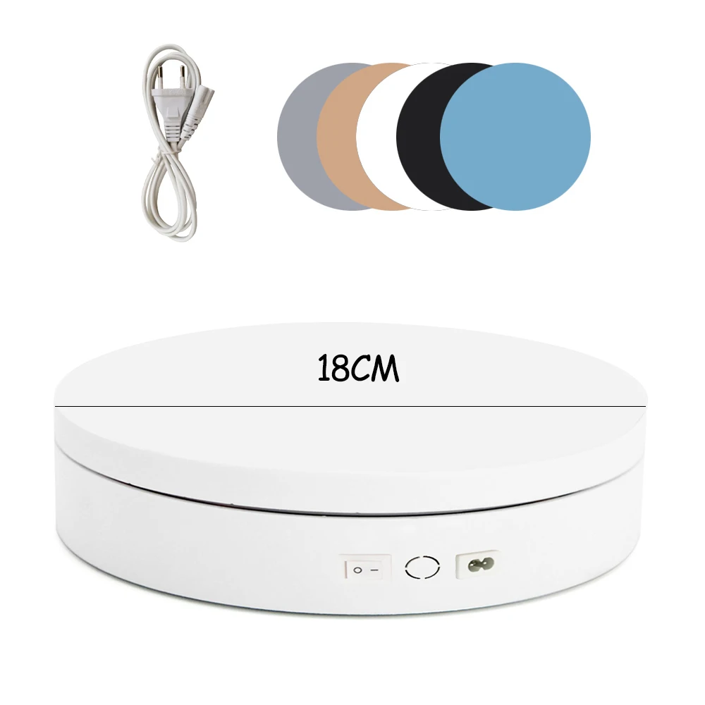 360 Degree Electric Rotating Photography Rotating Turntable Display Stands for Jewelry Product Display 3D Scan Pan with PVC photography turntable