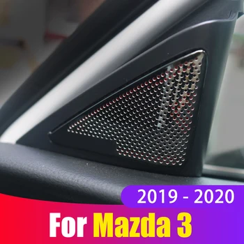 

For Mazda 3 Axela 2019 2020 Stainless Steel Front Door Window Inner Triangle A Colum Speraker Cover Trim Decoration Accessories