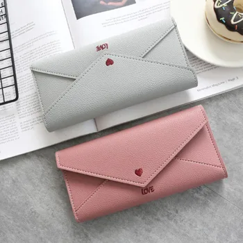 

Cute PU Leather Purse Love Heart Print Money Bag Long Multi-card Wallet Purse for Women Girls Fashion Coin Purse Card Holder