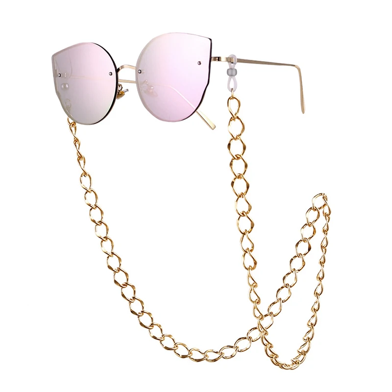 Золотой цвет толстые солнечные очки ремешок Ремешок Ожерелье металлические очки цепь шнур очки для чтения ремешок
