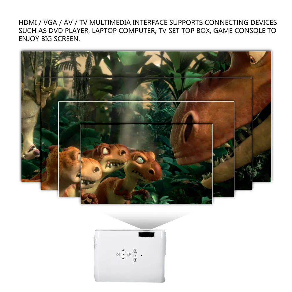 White& Black LED Projector Wifi 1200 Lumens 800*480 Resolution Home Cinema BL-80 Support PC Laptop USB TV Box iPad Smartphone