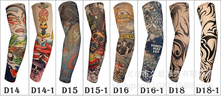 10 двойной пилинг солнцестойкий УФ-защита охлаждающая Татуировка ледяной рукав высокое качество действительно вискоза нарукавник с татуировкой