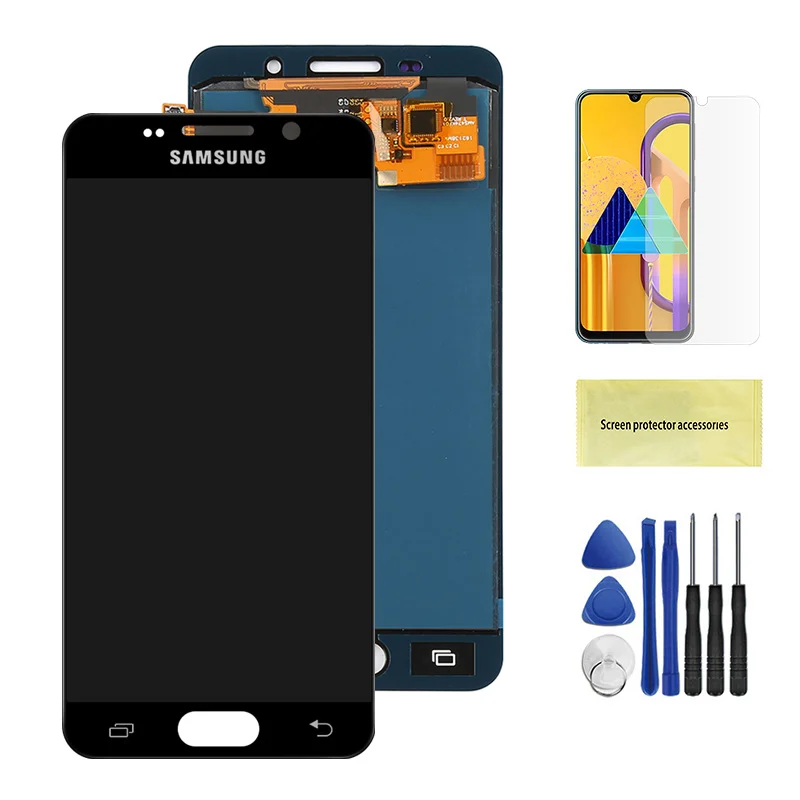 A3 Дисплей для samsung Galaxy A310 ЖК-дисплей Дисплей кодирующий преобразователь сенсорного экрана в сборе A310F A310H A310M A3100 ЖК-дисплей Дисплей 4,7'' - Цвет: Black No Frame