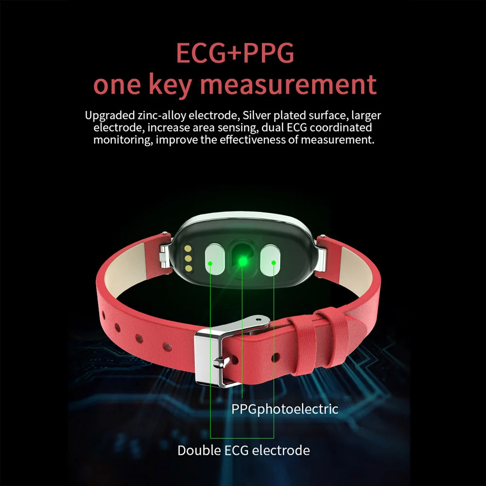 2020 Новые смарт часы для женщин IP67 Водонепроницаемый фитнес браслет PPG ECG женские