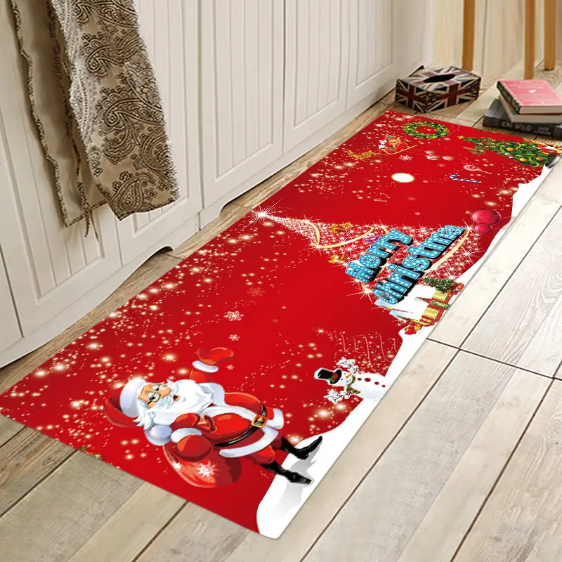 Рождественский коврик, домашний фланелевый Противоскользящий абсорбирующий мягкий коврик, кухонный абсорбирующий напольный коврик, кухонный абсорбирующий коврик - Цвет: Christmas mat d