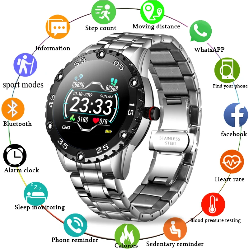 LIGE 2020 New Smart Watch Men Heart Rate Blood Pressure Information Reminder Sport Waterproof Smart Watch for Android IOS Phone