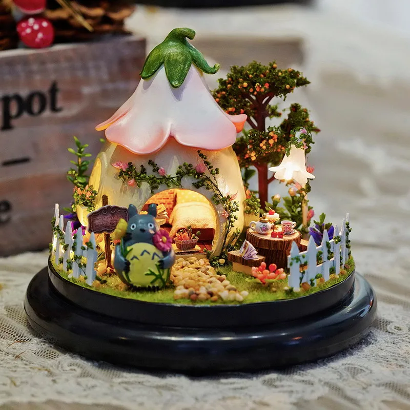 Мини игрушечный дом Diy игрушечный дом с мебели Прозрачная крышка Деревянный Мини Дом детский Рождественский подарок