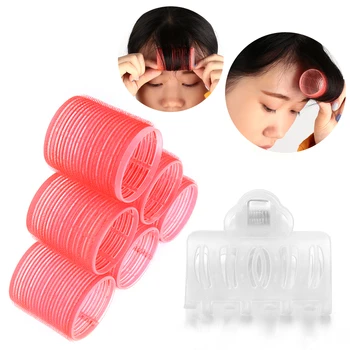 

Random Color2/4/6Pcs/Set Hair Rollers Cling Multi Size Self Grip No Heat No Clip Hair Curling Styling DIY Spiral Curlers