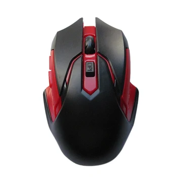 

2.4Ghz Wireless Optical Mouse With Usb Receiver For Pc Cool Gaming Mouse Without Battery Black + Red Plastic
