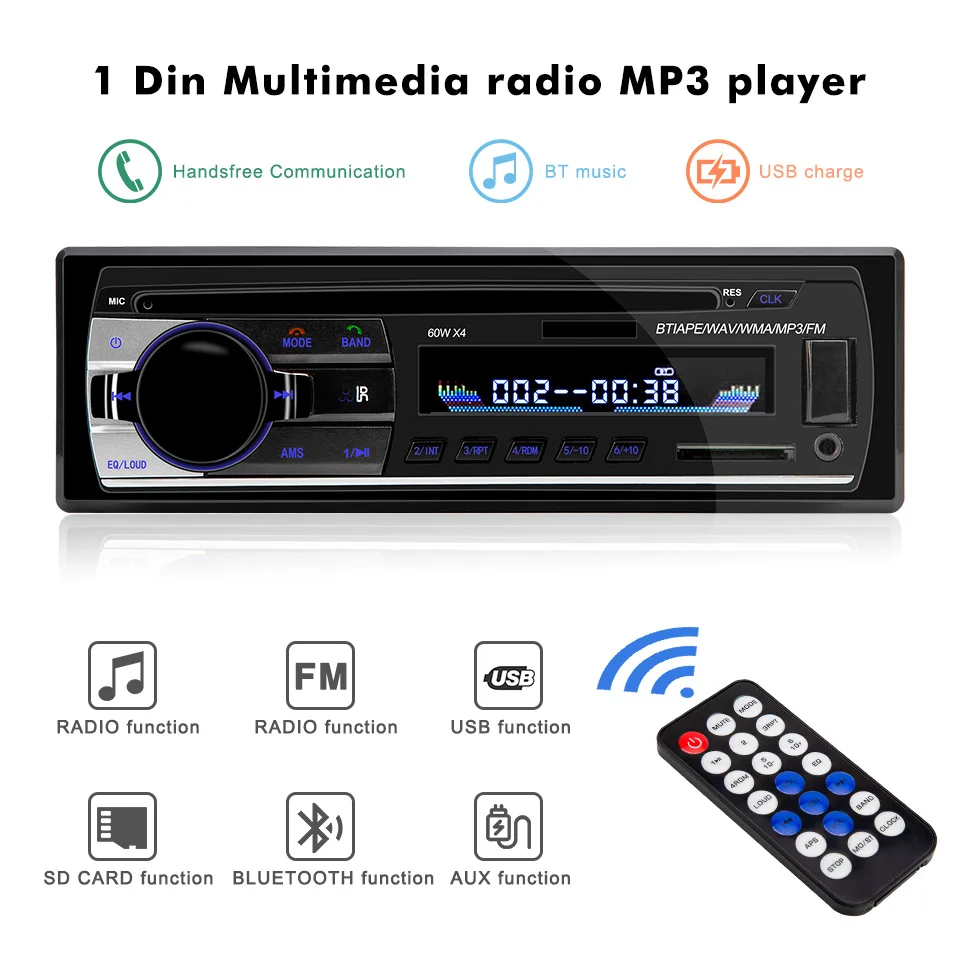 3010 Автомагнитола 1 Din Авторадио Aux вход Bluetooth стерео радио MP3 мультимедийный плеер Поддержка FM/MP3/WMA/USB/TF автомобильный Радио плеер - Цвет: JSD-520 Car Radio