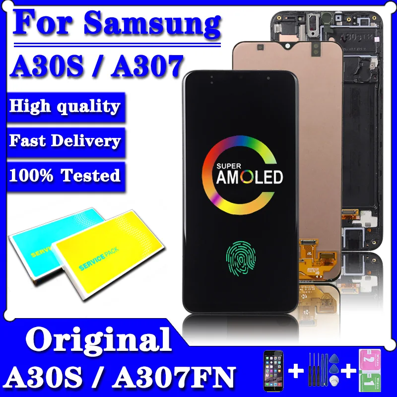 ЖК-дисплей 6 4 ''для Samsung Galaxy A30s сенсорный экран с дигитайзером в сборе для A307