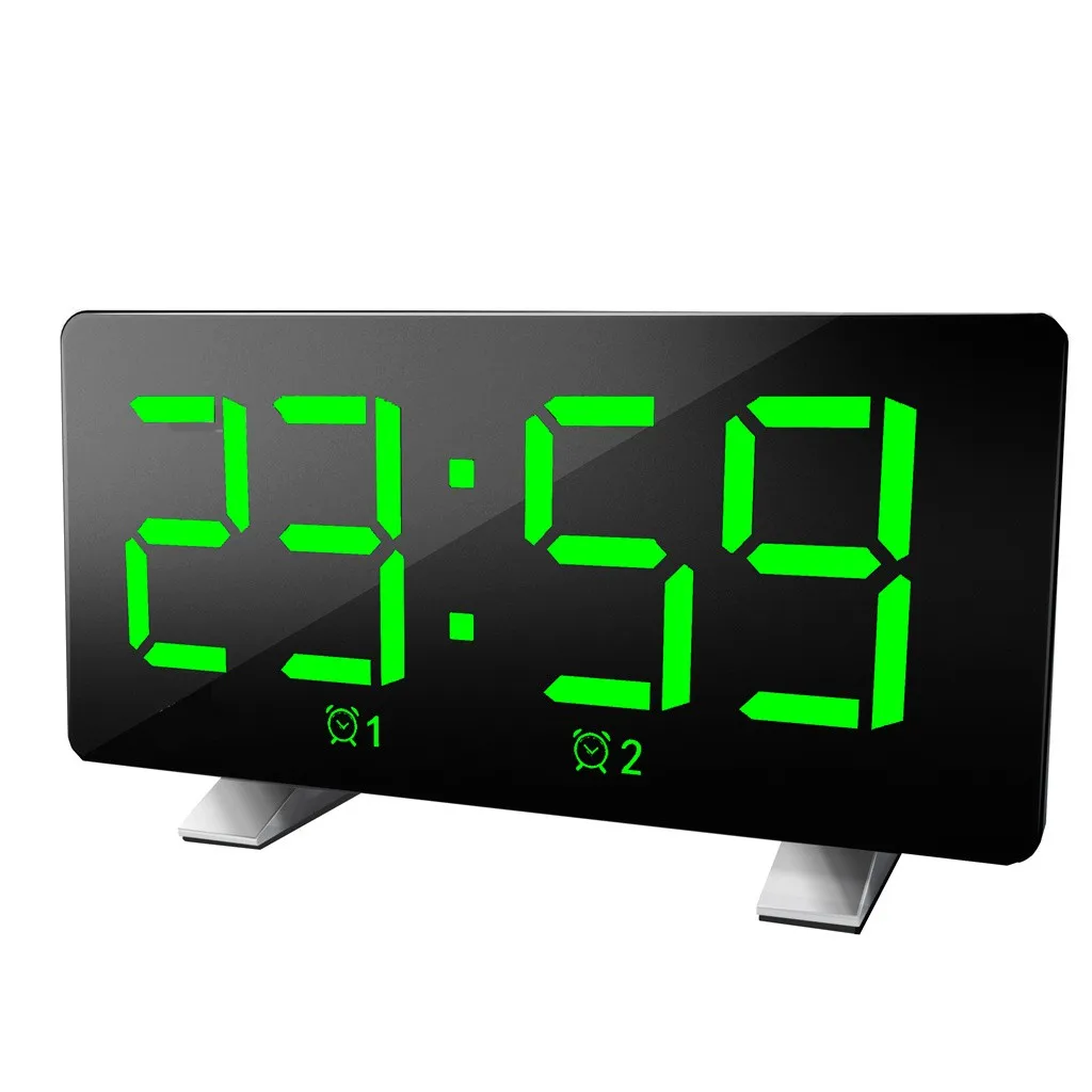 Fashion Boutique New LED Electronic Snooze Alarm Clock Office Bedroom Bedside Digital Display Temperature Clock Home Decoration
