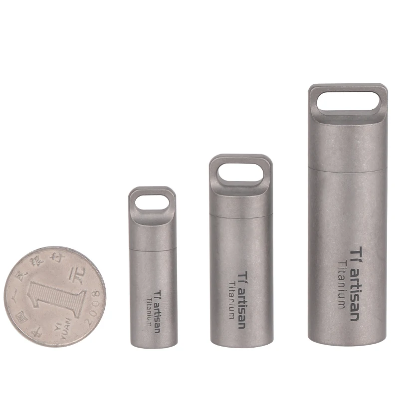 Pure Titanium Mini Sealed Waterproof Storage Pill Box Perfume Case Pendants EDC Tools Eco-friendly Home Outdoor Pill Box