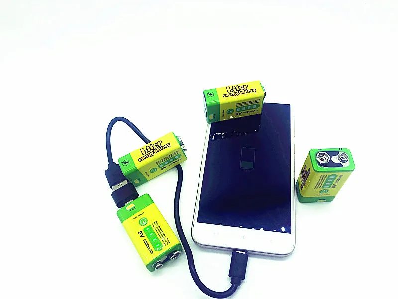 6F22 микро USB 9 в 1200 мАч перезаряжаемая литий-ионная батарея для дымовой сигнализации Беспроводной Микрофон гитара Эквалайзер домофон мультиметр