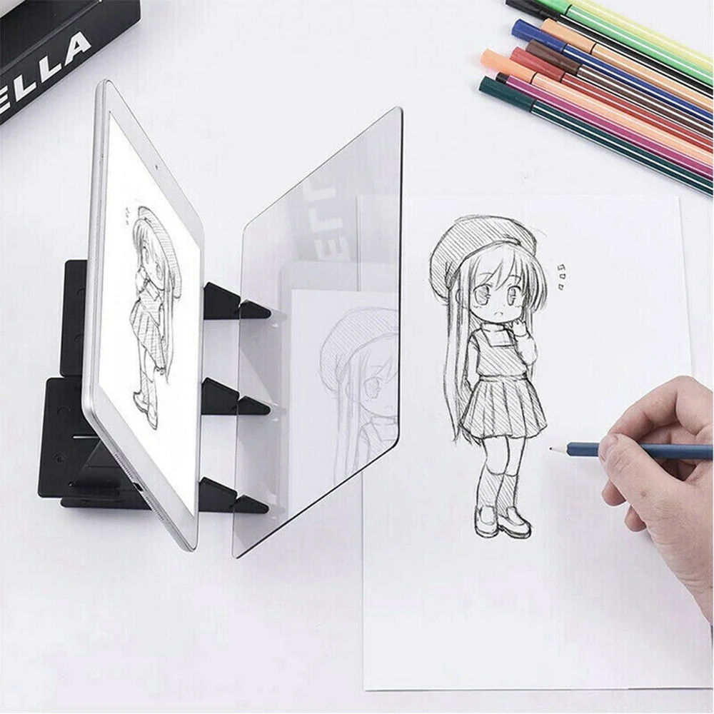  New Useful Drawing Board Sketch Reflection Dimming Bracket Painting Mirror Plate Tracing Copy Table