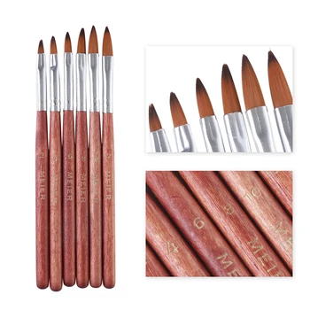 

6pcs Sable Kolinsky Acrylic Nail Art UV Gel Carving Brush Tool Pen Set Nail Art Brushes Nail Decoration Drawing Painting Pen