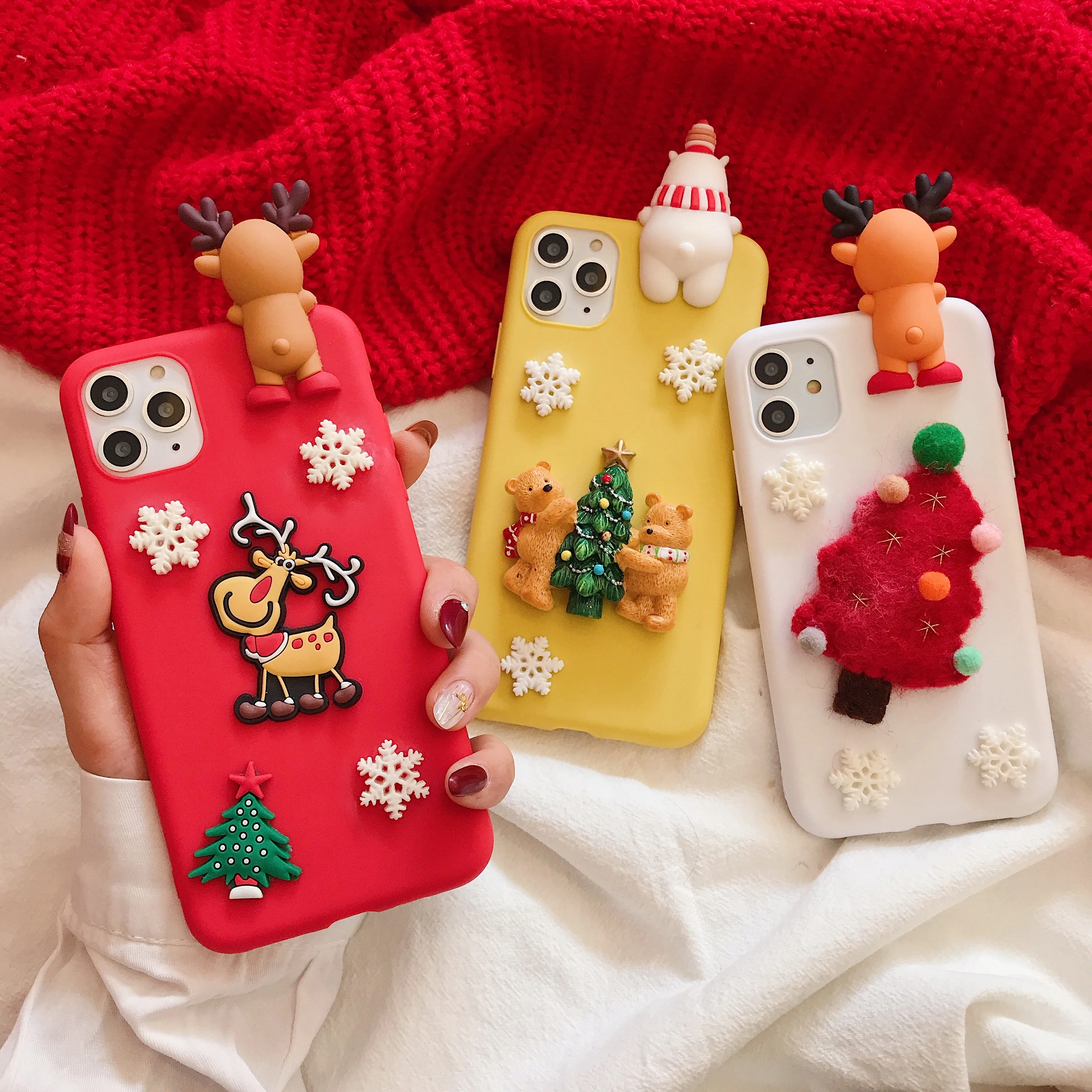 3D Рождественский милый мультяшный чехол для телефона мягкий Samsung Galaxy M30 M20 M10 A80 A20