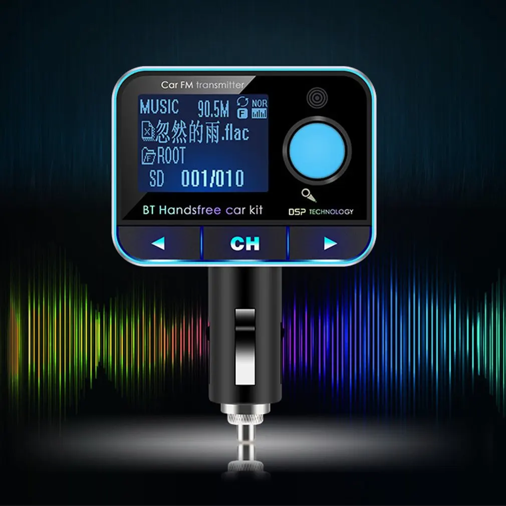 Цифровой Bluetooth fm-передатчик MP3 плеер Громкая связь вызов автомобильный комплект поддержка USB флэш TF Micro SD AUX аудио музыкальный плеер
