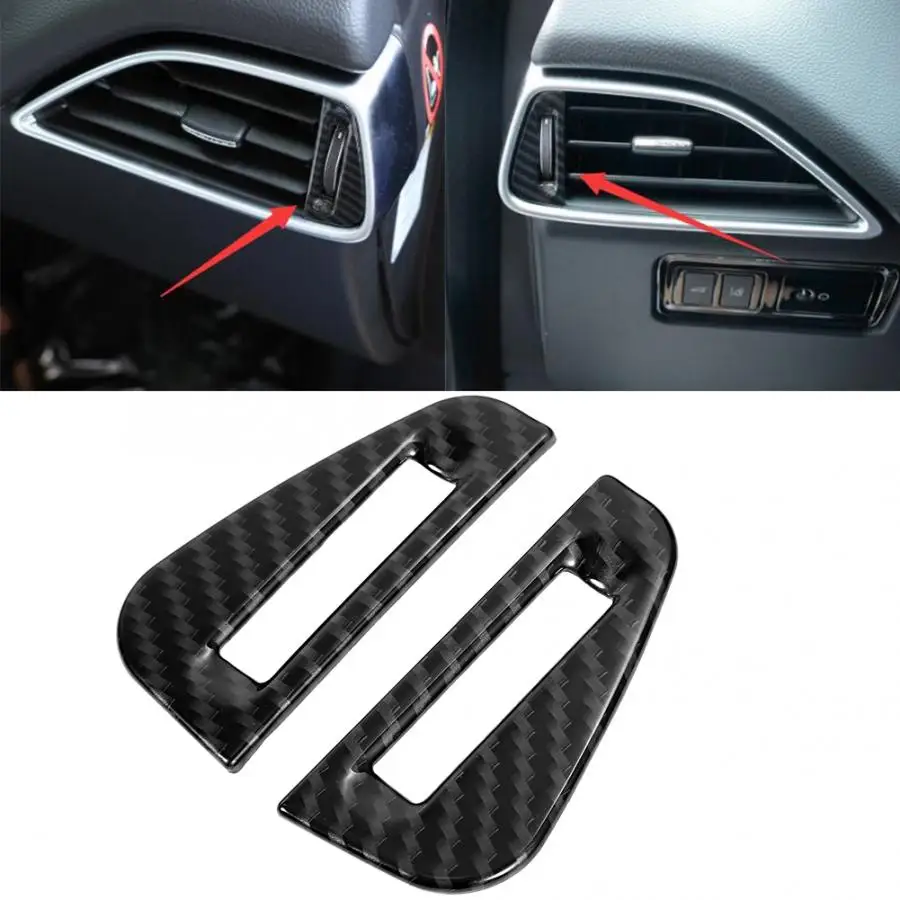 

2pcs ABS Car Vent Trim Cover Carbon Fiber Texture Fit for Jaguar XE F-PACE f pace X761 2016 2017 2018 2019
