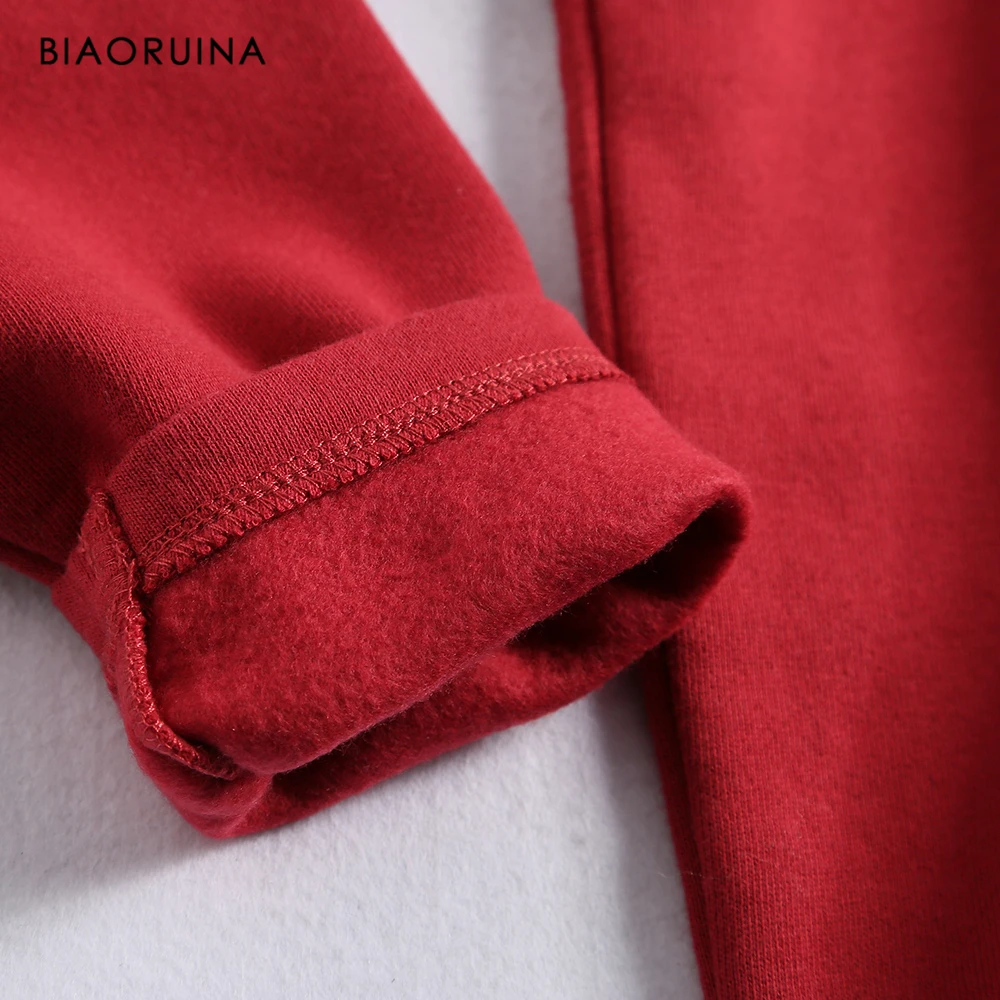 BIAORUINA, Женская махровая толстовка, 3 цвета, винтажная, подходит ко всему, вышивка бисером, флисовая подкладка, теплый, элегантный пуловер, лодочка, воротник
