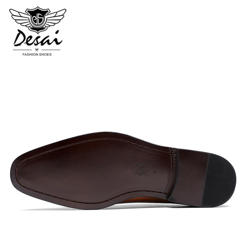 DESAI/Мужская обувь большого размера; Новинка; Высококачественная обувь из воловьей кожи с эффектом памяти; прошитая подошва; деловая модельная обувь; Мужская обувь из натуральной кожи