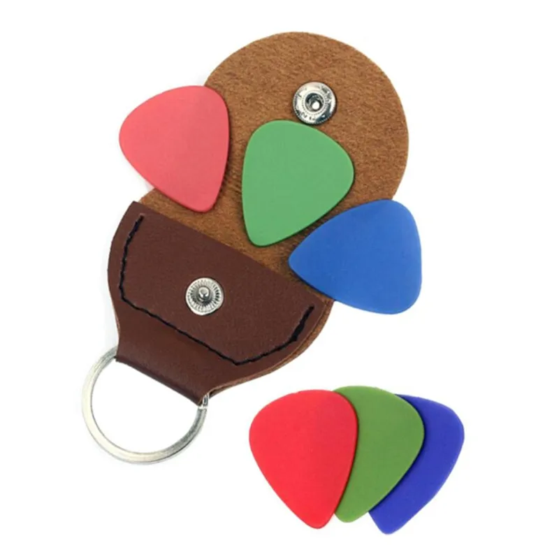 1pcs Portable PU Leather Guitar Pick Cases Pouch Lightweight Key Chain Style Picks Plectrums Bag | Спорт и развлечения