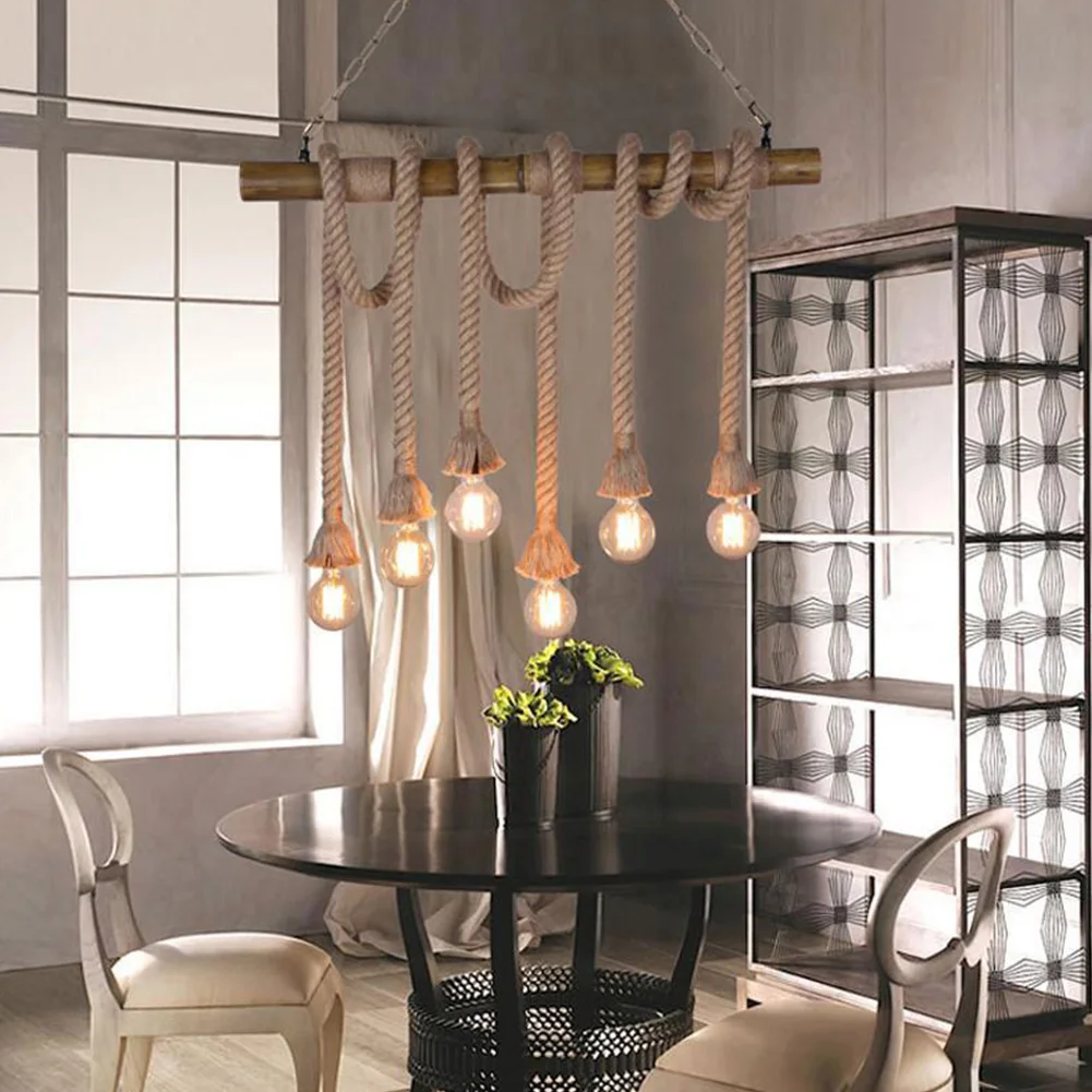 Vintage E27 Hemp Rope Ceiling Lamp Accessory Chandelier Fittings 2.5M Durable