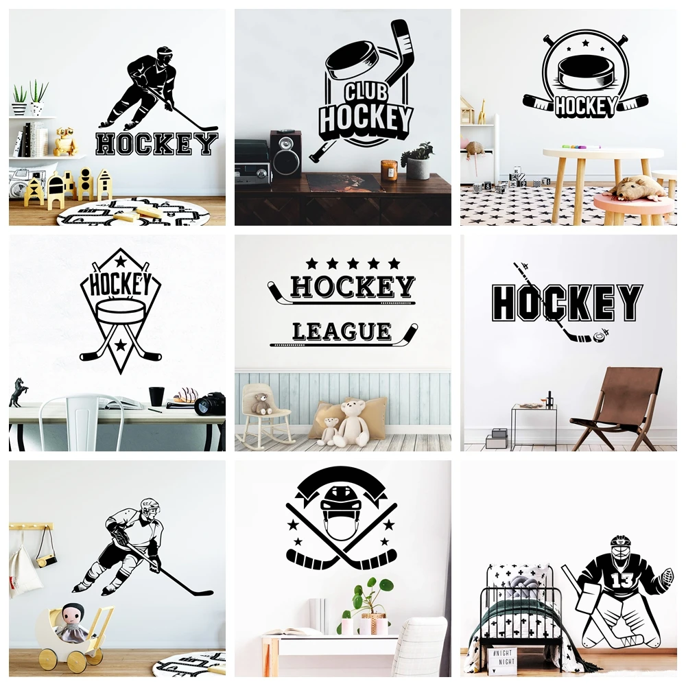 Custom Hockey Decals Wall Stickers For Kids Room Sticker Hockey Decor
