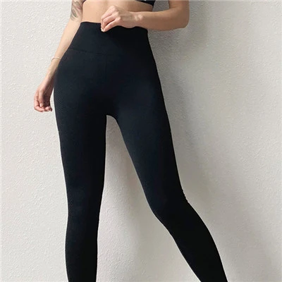 Женские Бесшовные Леггинсы Energy для фитнеса, йоги, штаны с высокой талией, спортивные Леггинсы для спортзала, йоги, женские леггинсы для тренировок, бега, спортивные штаны - Цвет: Black Yoga Pants