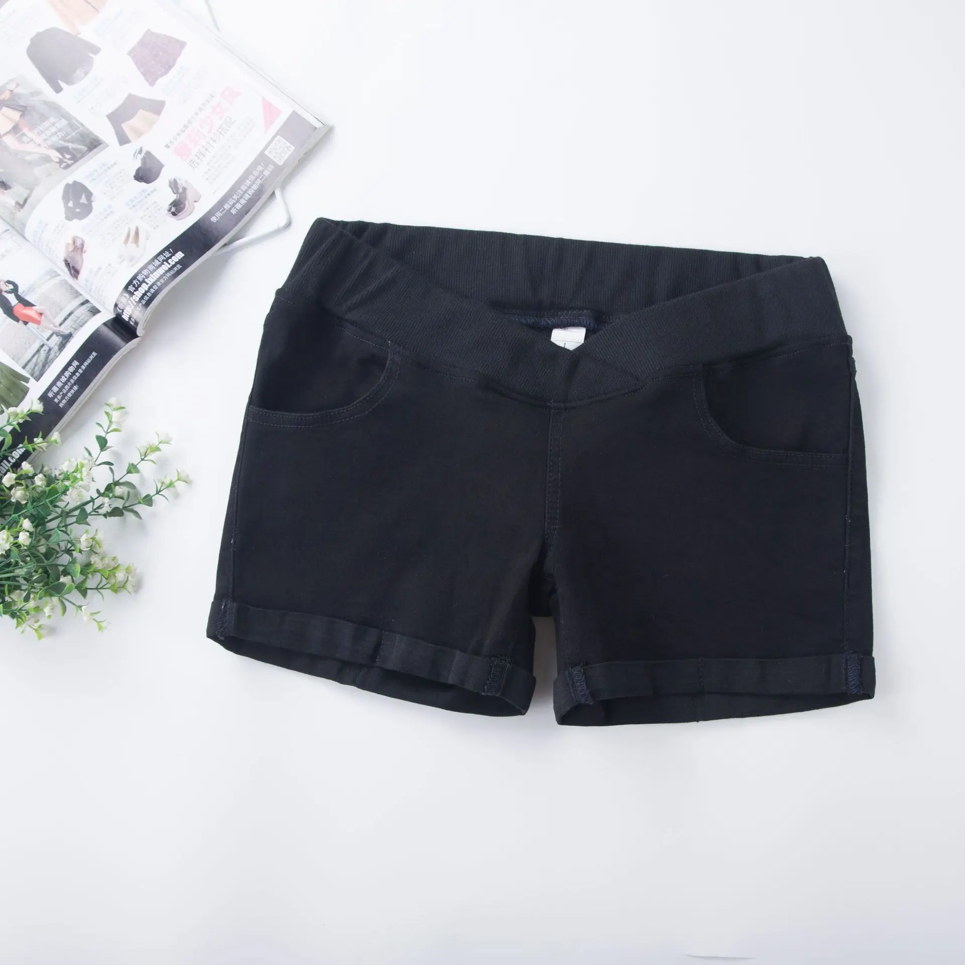 Elastic Low Waist Maternity Shorts Cuffs Denim Pregnant Women's Capris Pants Summer Fashion Clothes For Pregnancy Clothing clearance maternity clothes