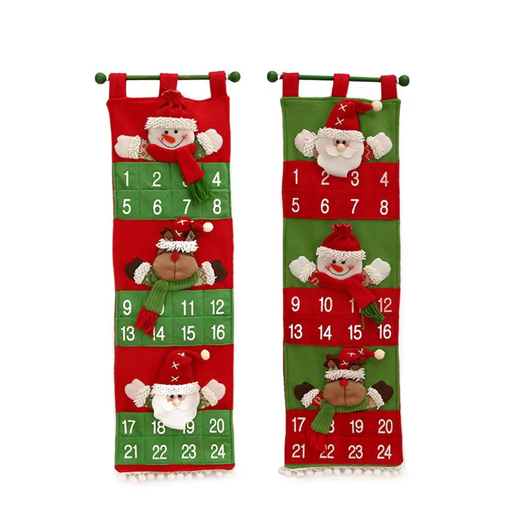 

Merry Christmas Xmas Calendar Decorations Santa Claus Calendar Advent Countdown Ornament Hanging Banner Pendant Decorations