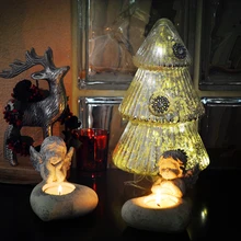 Рождественский подсвечник, декоративные изделия садовые фигурки подсвечники статуи Свадебные новогодние подарки Подсвечник Скульптура