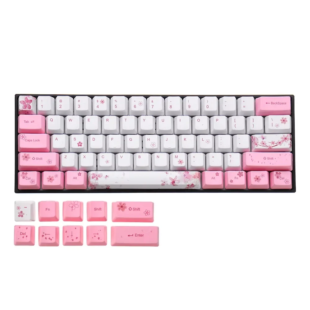 OEM профиль PBT сублимационная Сакура Keycap для 60% Anne pro 2 Royal Kludge RK61 Geek GK61 GK64