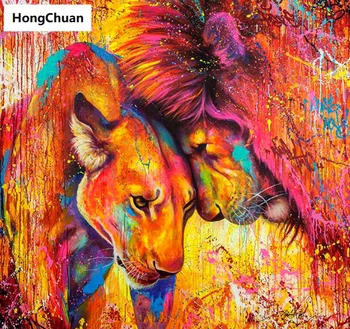 

Little Lion Animal 5D DIY Square/Round Diamond Painting Mosaic Mural Cross Embroidery Handicraft Home Decoration Christmas Gift